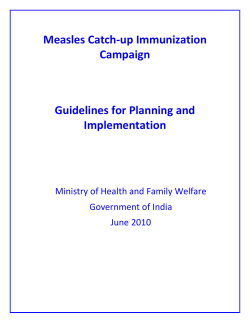 Measles Catch-up Immunization Campaign Guidelines for