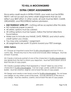 TO KILL A MOCKINGBIRD EXTRA CREDIT ASSIGNMENTS