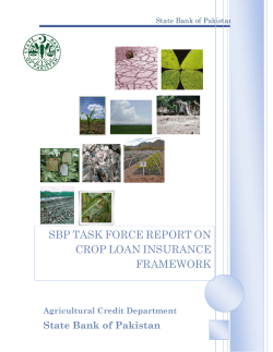 SBP Task Force Report on Crop Loan Insurance Framework
