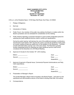 EIGHT HUNDRED FIFTY-FIFTH REGULAR MEETING OF THE