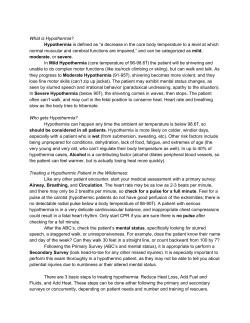 SAR Hypothermia by Eric Maughan