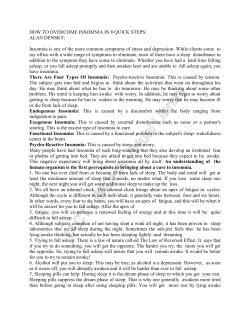 HOW TO OVERCOME INSOMNIA IN 8 QUICK