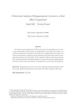 A Structural Analysis of Disappointment Aversion in a Real Effort