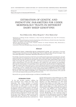 estimation of genetic and phenotypic parameters for udder