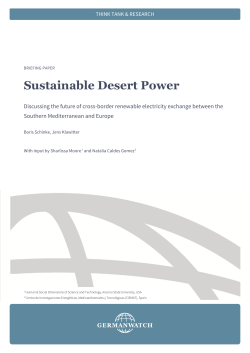 Sustainable Desert Power. Discussing the future of cross