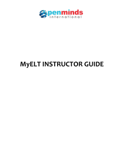 MyELT INSTRUCTOR GUIDE