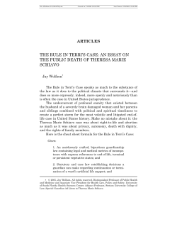 The Rule in Terri`s Case: An Essay on the Public