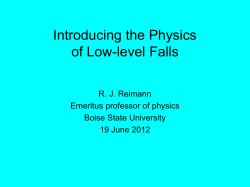 Introducing the Physics of Low-level Falls