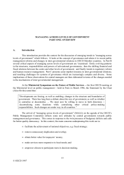 Managing Across Levels of Government