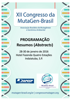 PROGRAMA&Ccedil;&Atilde;O Resumos (Abstracts) - Congresso MutaGen