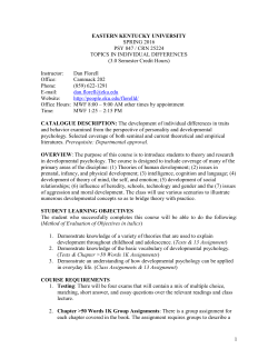 PSY 847 Topics in Individual Differences