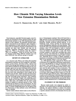 How Clientele With Varying Education Levels View Extension