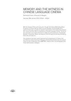 Symposium Programme - University of Glasgow