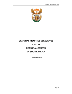 criminal practice directives for the regional courts in south africa