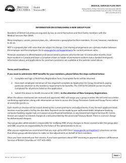 MSP Third Party Registration - Province of British Columbia