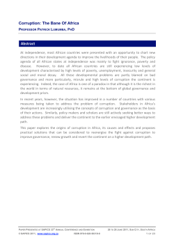 Corruption: The Bane Of Africa Abstract - Ethics and Anti
