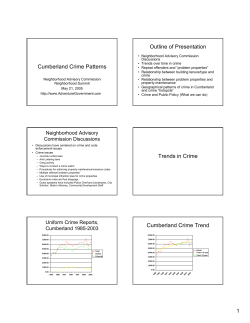 Cumberland Crime Patterns Outline of Presentation