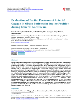 Evaluation of Partial Pressure of Arterial Oxygen in Obese Patients