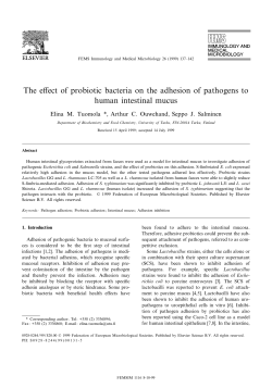 The effect of probiotic bacteria on the adhesion of pathogens to