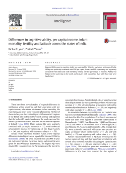 Differences in cognitive ability, per capita income