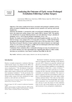 Analyzing the Outcome of Early versus Prolonged Extubation