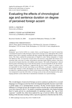 Evaluating the effects of chronological age and sentence duration