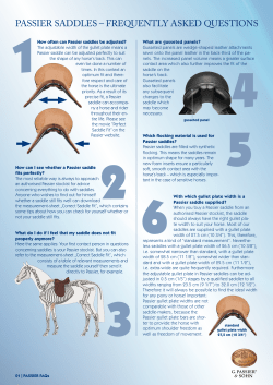 PASSIER SADDLES &ndash; FREQUENTLY ASKED QUESTIONS