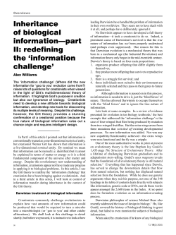 Inheritance of biological information&mdash;part II: redefining the