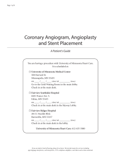 Coronary Angiogram, Angioplasty and Stent Placement