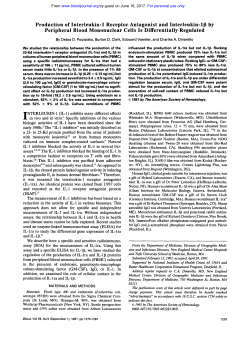 Production of Interleukin-1 Receptor Antagonist and