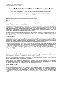 Materials Evaluation for Geothermal Applications in Germany