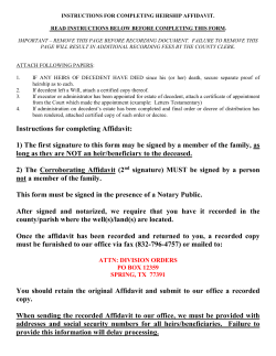 Affidavit of Heirship