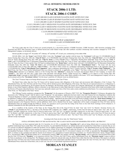 stack 2006-1 ltd. stack 2006-1 corp. morgan stanley