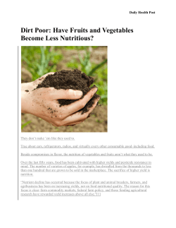 Dirt Poor: Have Fruits and Vegetables Become Less Nutritious?