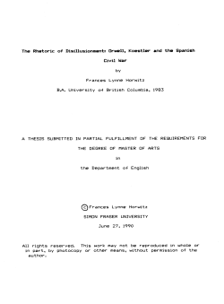 The rhetoric of disillusionment : Orwell, Koestler and the Spanish