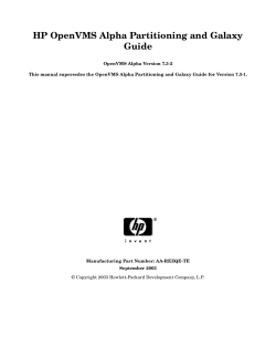 OpenVMS Alpha Partitioning and Galaxy Guide