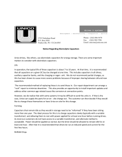Notice Regarding Electrolytic Capacitors Unico drives, like others
