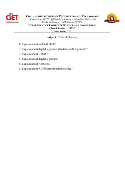 Subject: Network Security 1. Explain about in detail SHA? 2. Explain