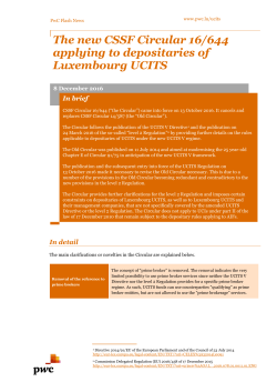 The new CSSF Circular 16/644 applying to