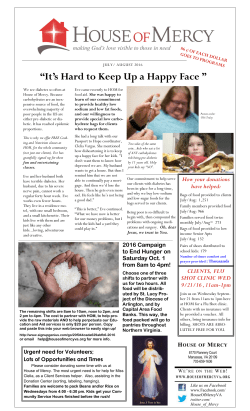 July &ndash; August 2016 Newsletter