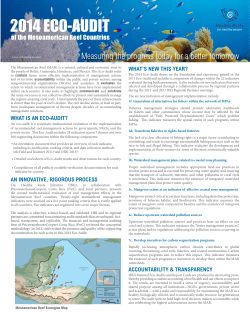 2014 Eco-Audit for the Mesoamerican Reef