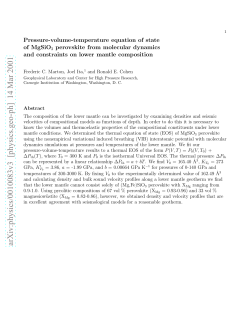 Pressure-volume-temperature equation of state of MgSiO3