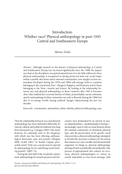 Introduction: Whither race? Physical anthropology in post