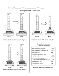 Density Review Key