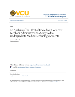 An Analysis of the Effect of Immediate Corrective Feedback