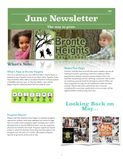 May 2017 Newsletter - Bronte Heights Day School