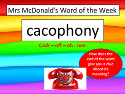 Mrs McDonald`s Word of the Week