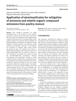 Application of aluminosilicates for mitigation of ammonia and volatile