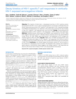 Decay kinetics of HIV-1 specific T cell responses in