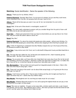TKM Final Exam Studyguide Answers